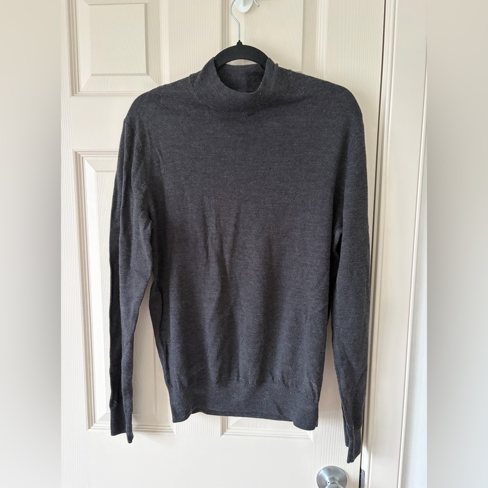 100% EXTRA FINE MERINO WOOL Black Brown Grey Longsleeve - FLAWED